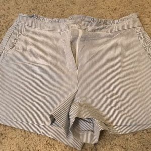Seersucker white and blue cotton J. Crew shorts